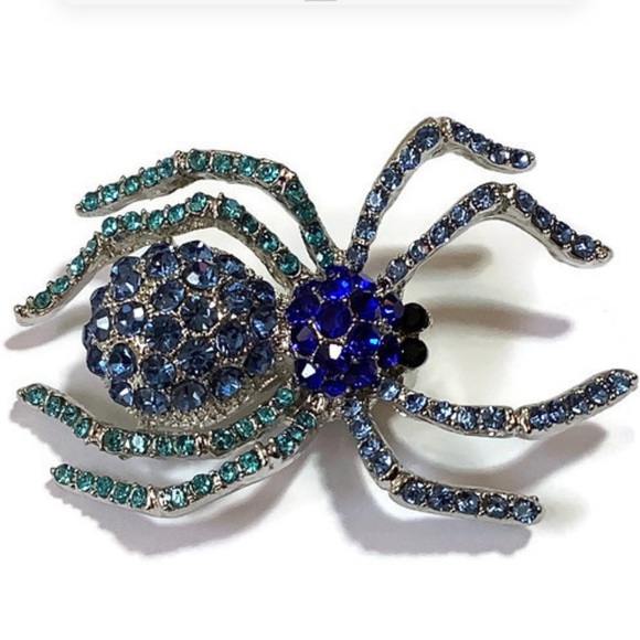 Jewelry - Rhinestone Spider Brooch